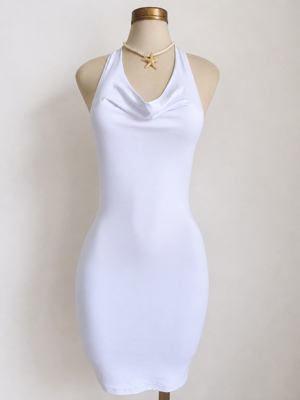 Minivestido halter de doble capa