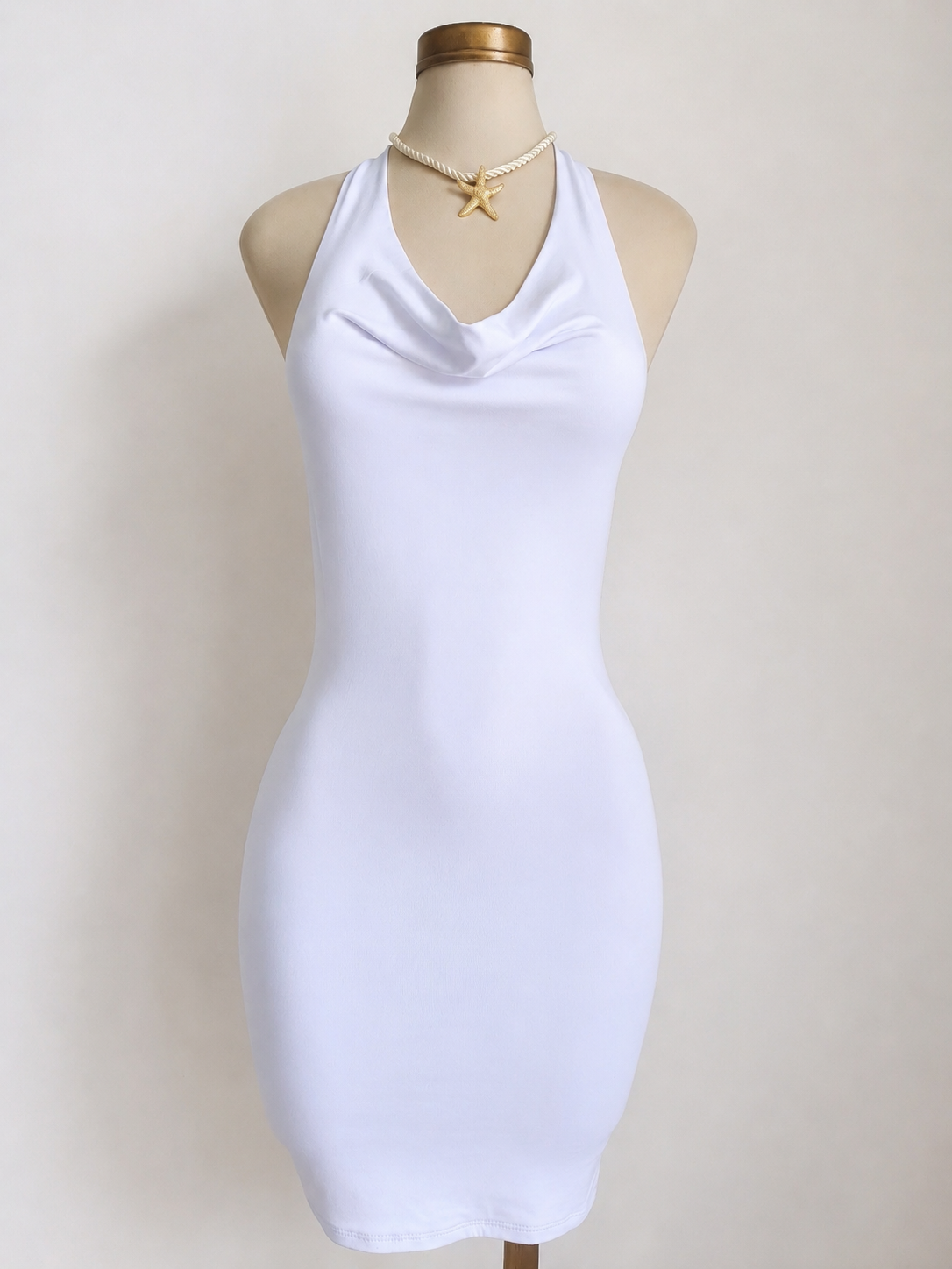 Minivestido halter de doble capa