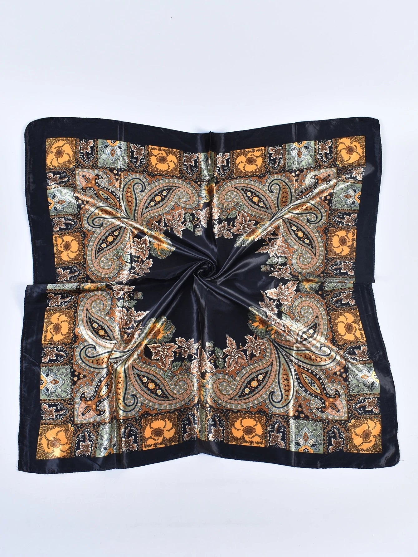 Pañuelo bandana con estampado de cachemira y patrón de paisley - imagen 3