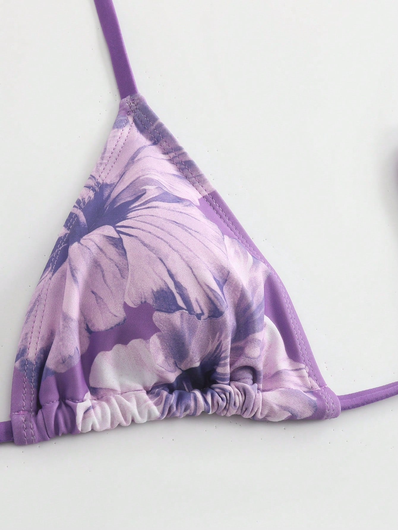 Traje de baño de 3 piezas, color morado, con estampado floral color lila - imagen 6