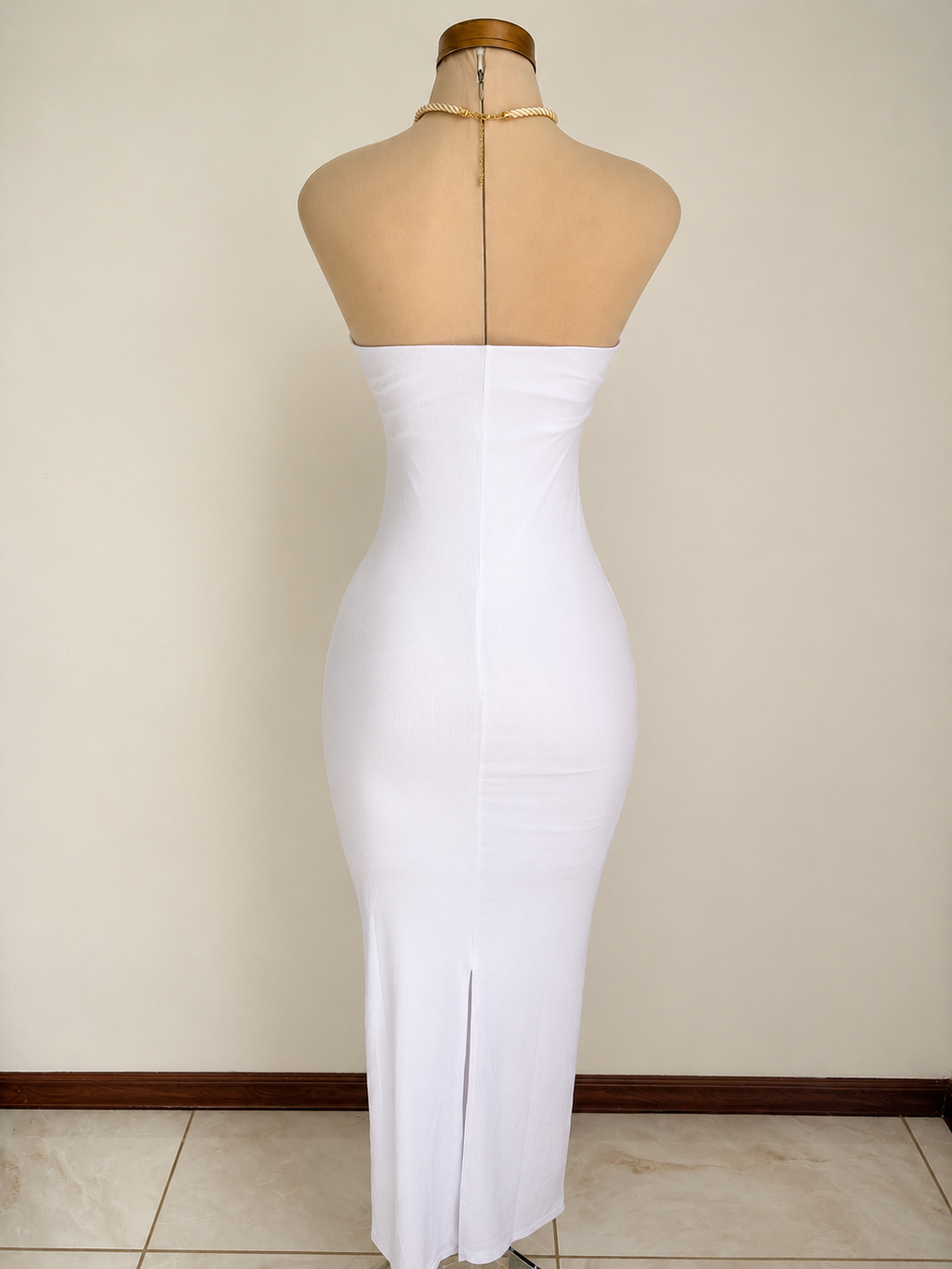 Vestido largo tubo de poliéster de doble capa - imagen 2