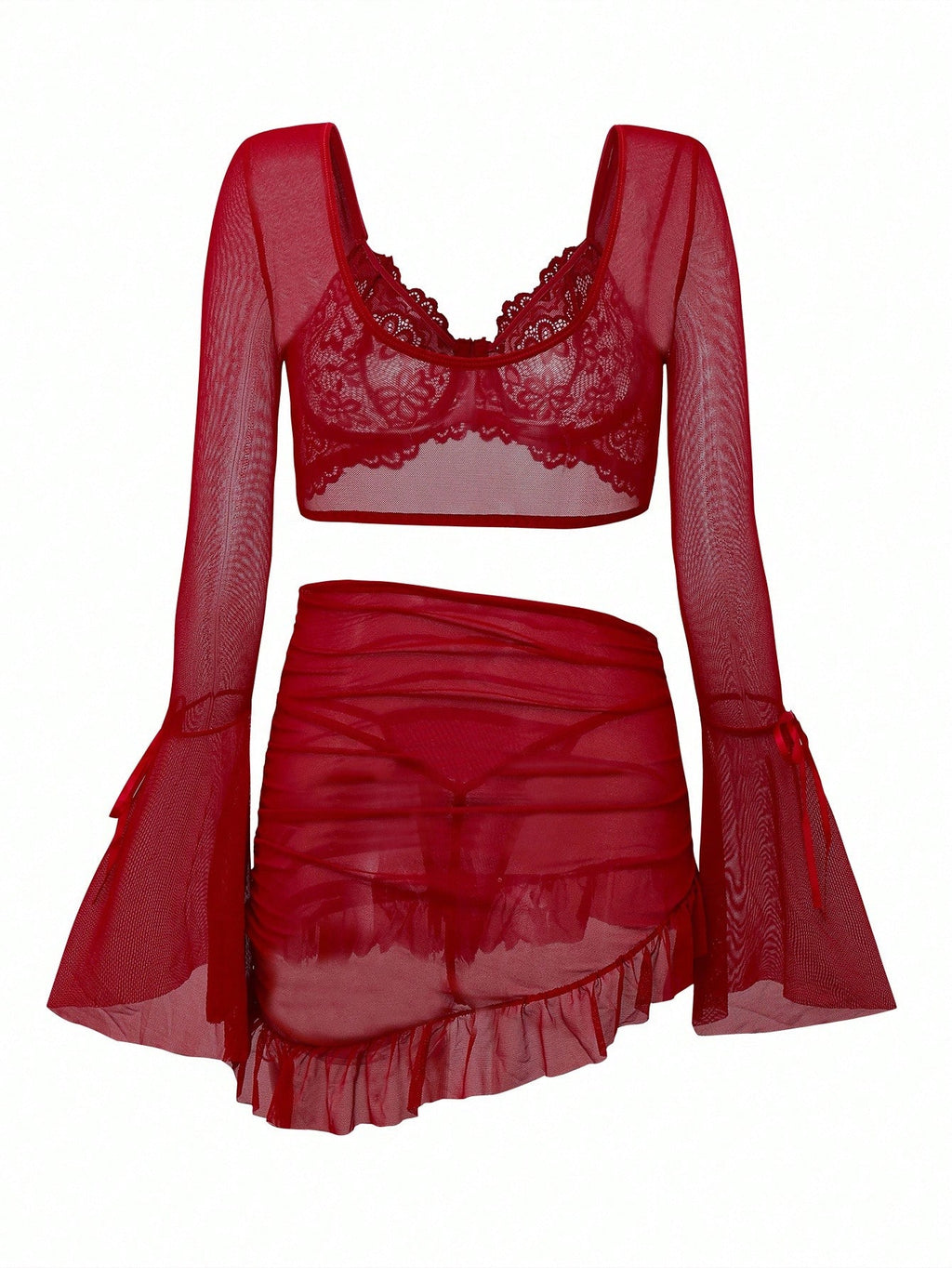 Conjunto de 3 piezas: Lencería Camiseta sin mangas con aros - imagen 5
