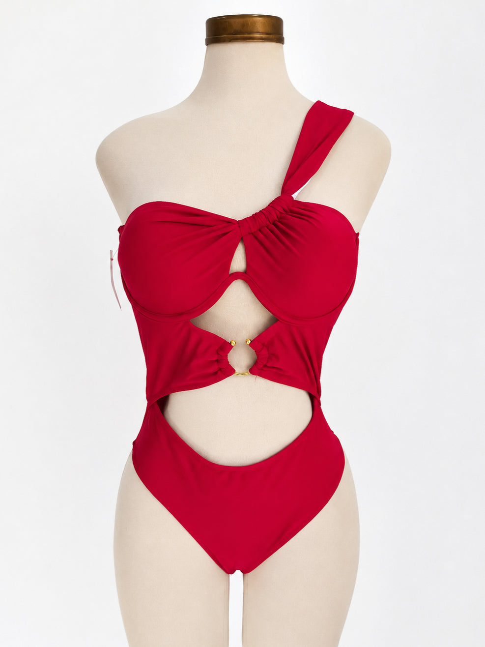 Traje de baño de 1 pieza rojo AURA ESCARLATA con varilla