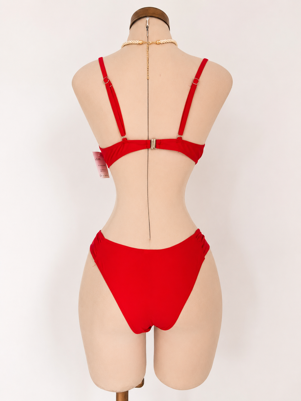 Conjunto de bikini de 2 piezas rojo, parte superior con soporte - imagen 2