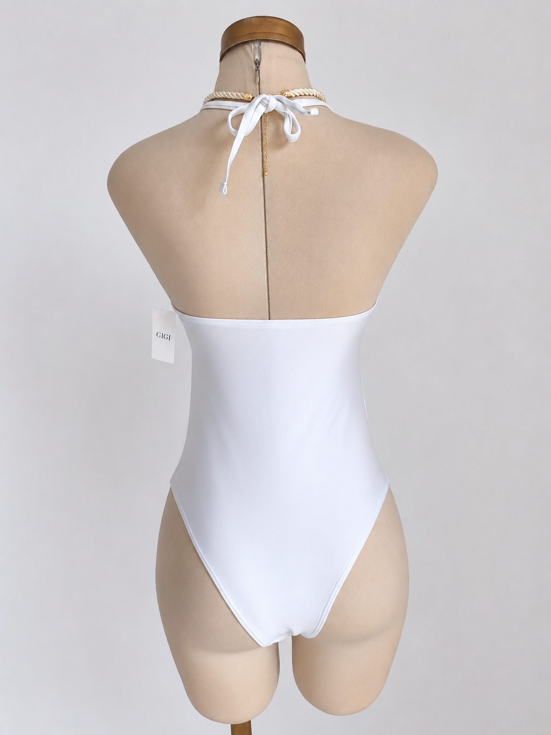Traje de baño de 1 pieza blanco con salida de playa larga - imagen 2