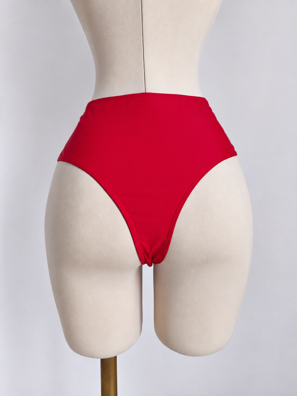 Parte inferior de bikini liso de talle alto - imagen 2