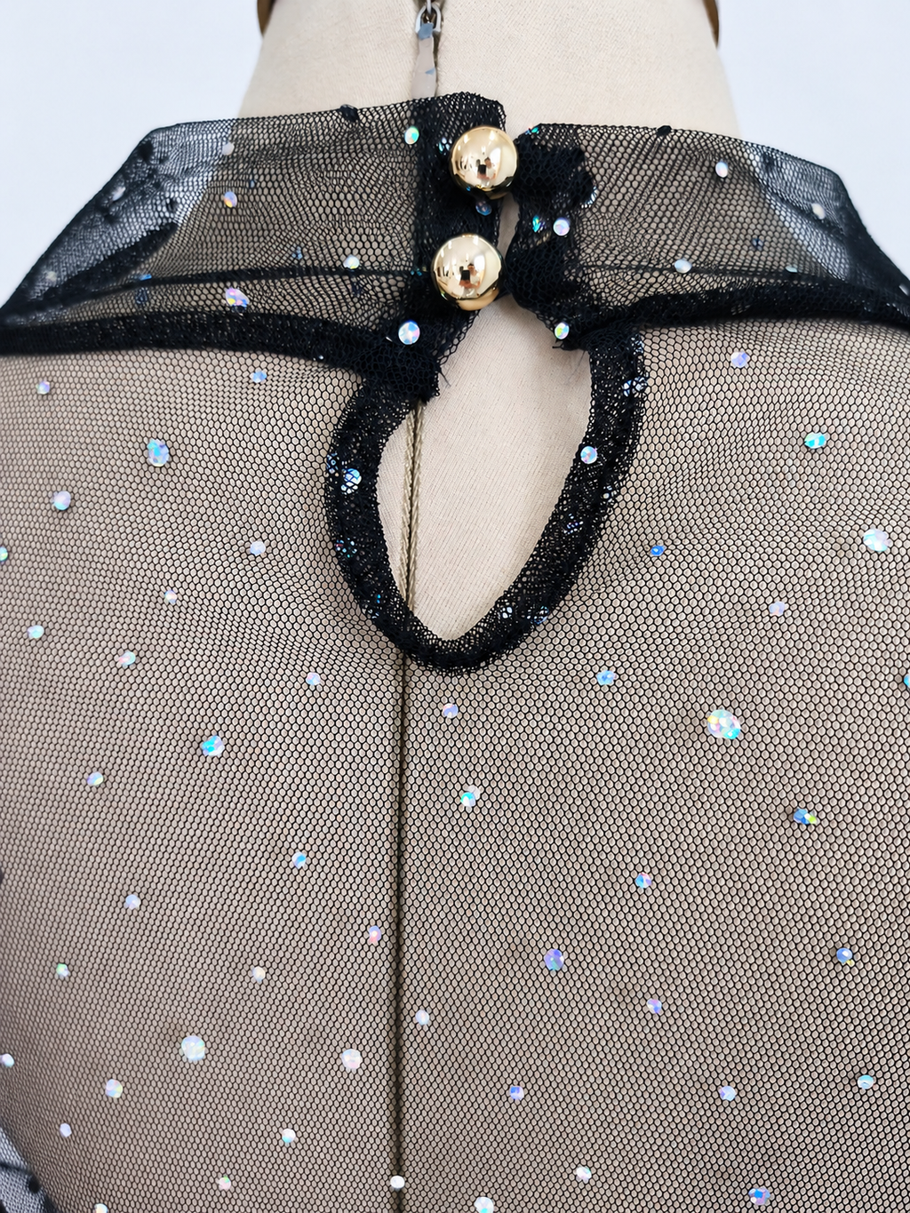 Top de manga larga transparente con cuello alto - imagen 5