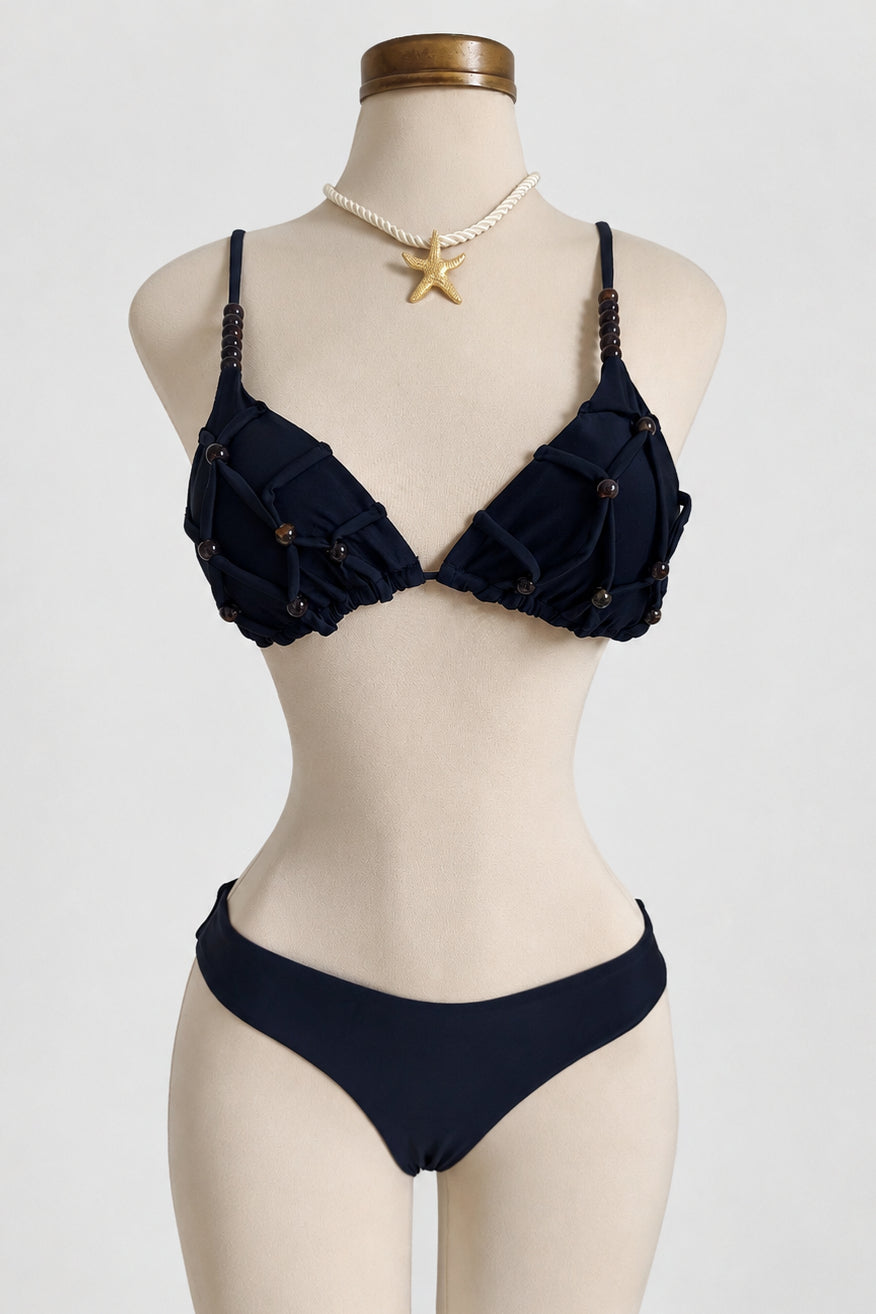 Bikini de triángulo hecho a mano con cuentas
