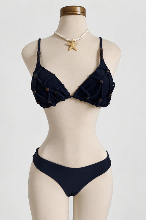 Bikini de triángulo hecho a mano con cuentas