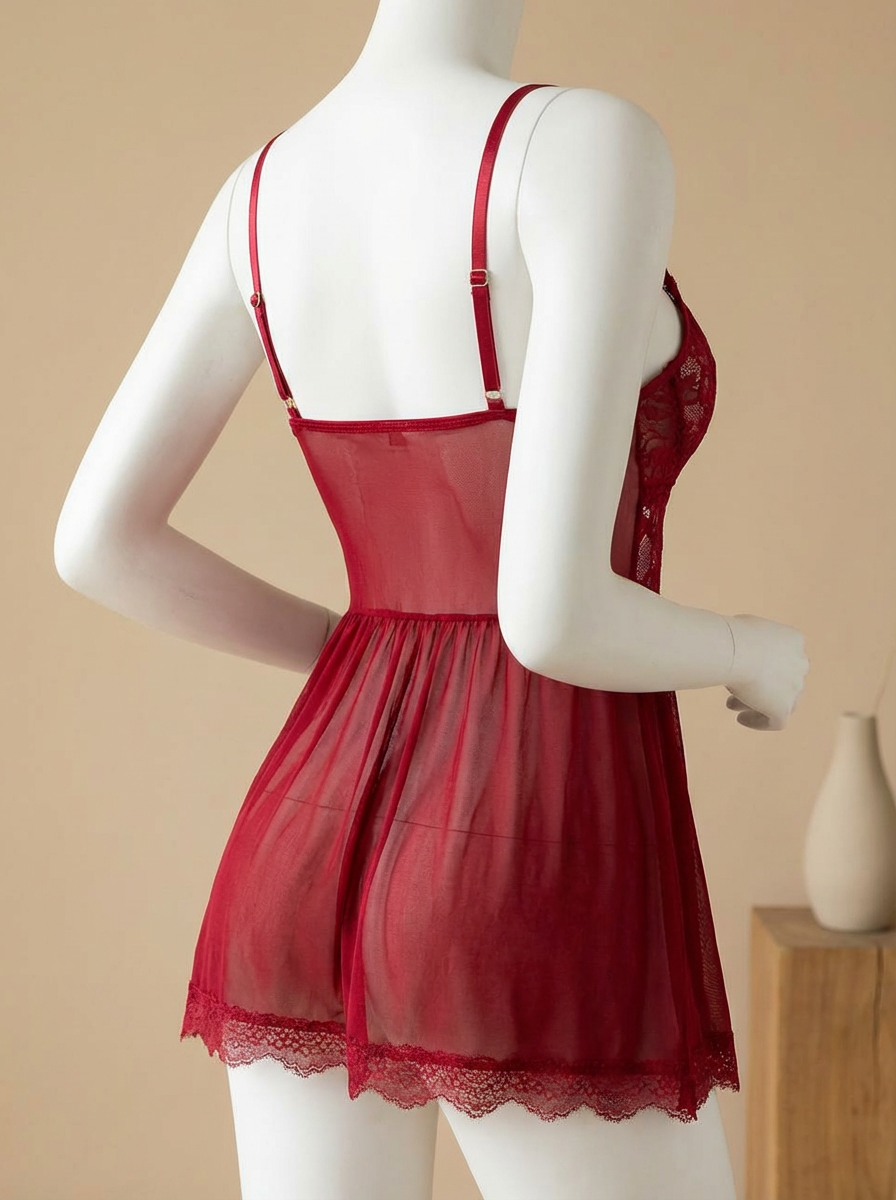 Conjunto de lencería que incluye un vestido de encaje con soporte - imagen 2