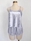Conjunto de pijama de satén con estampado de estrellas