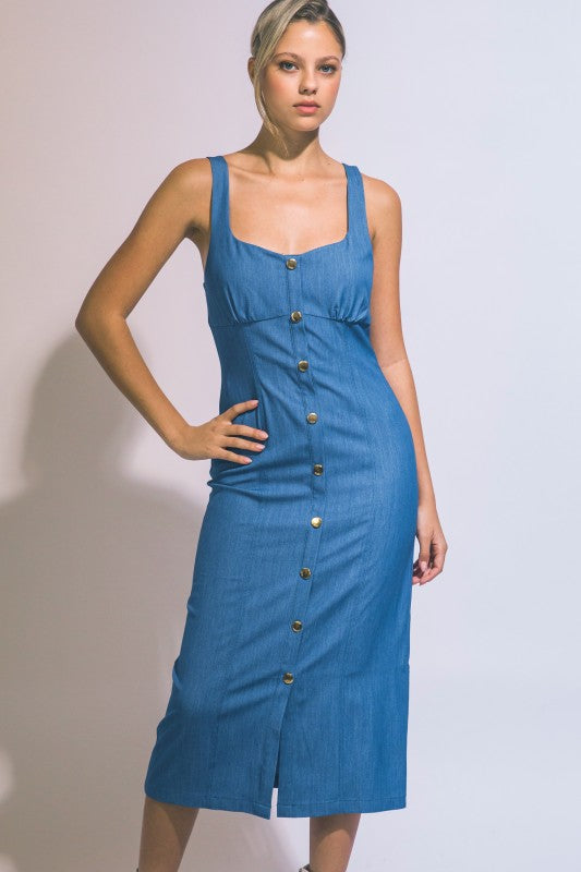 Vestido midi con botones delanteros - imagen 5