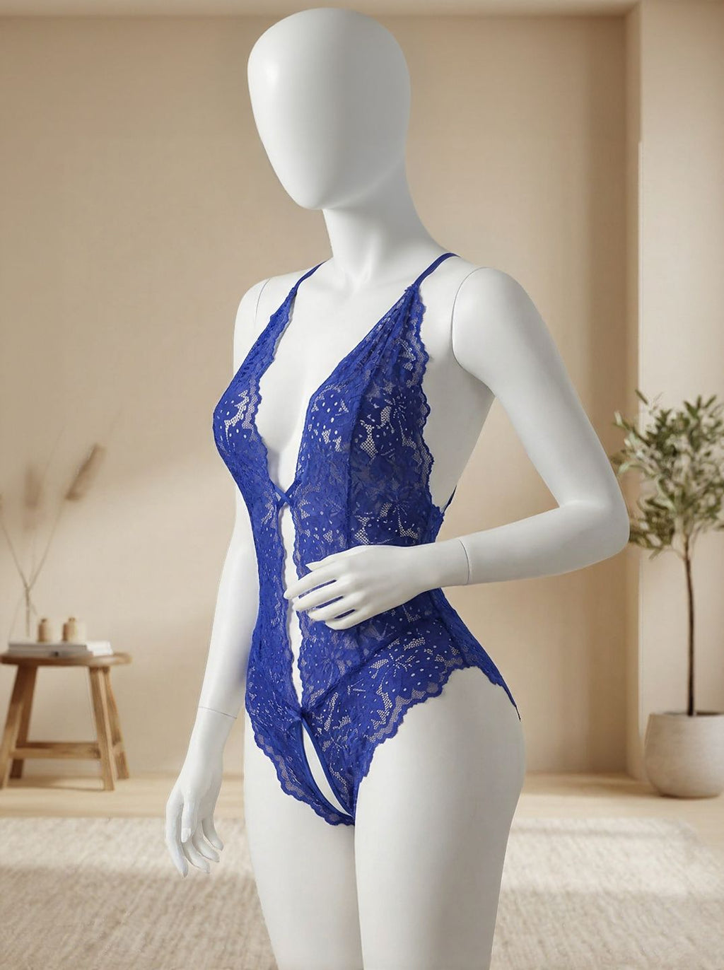 Lencería tipo body con abertura en la entrepierna, cuello halter - imagen 3