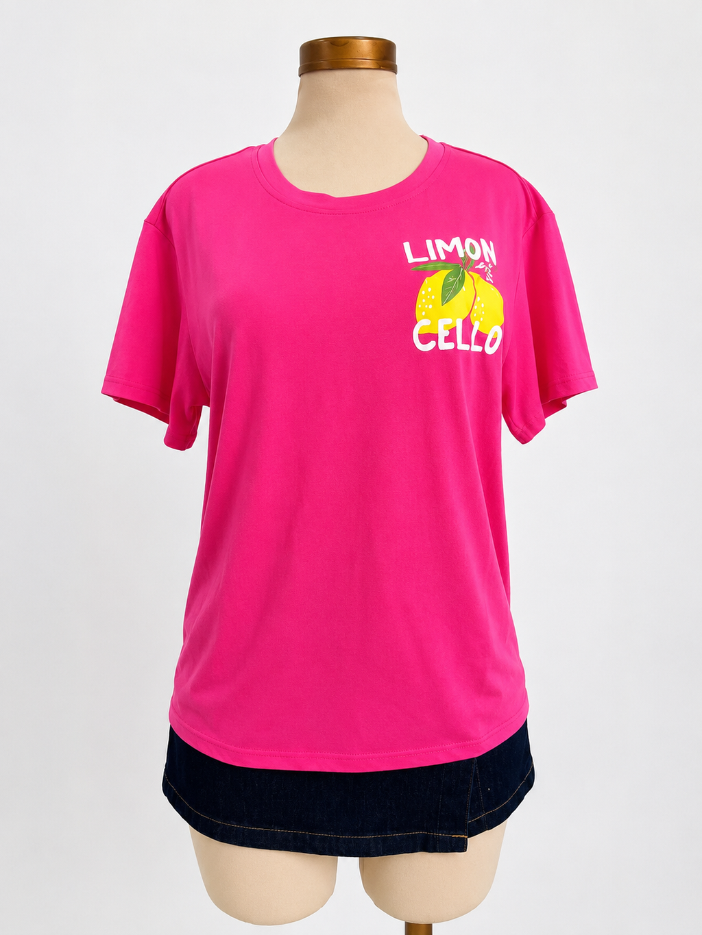 Camiseta fucsia de cuello redondo y manga corta, Limoncello - imagen 3