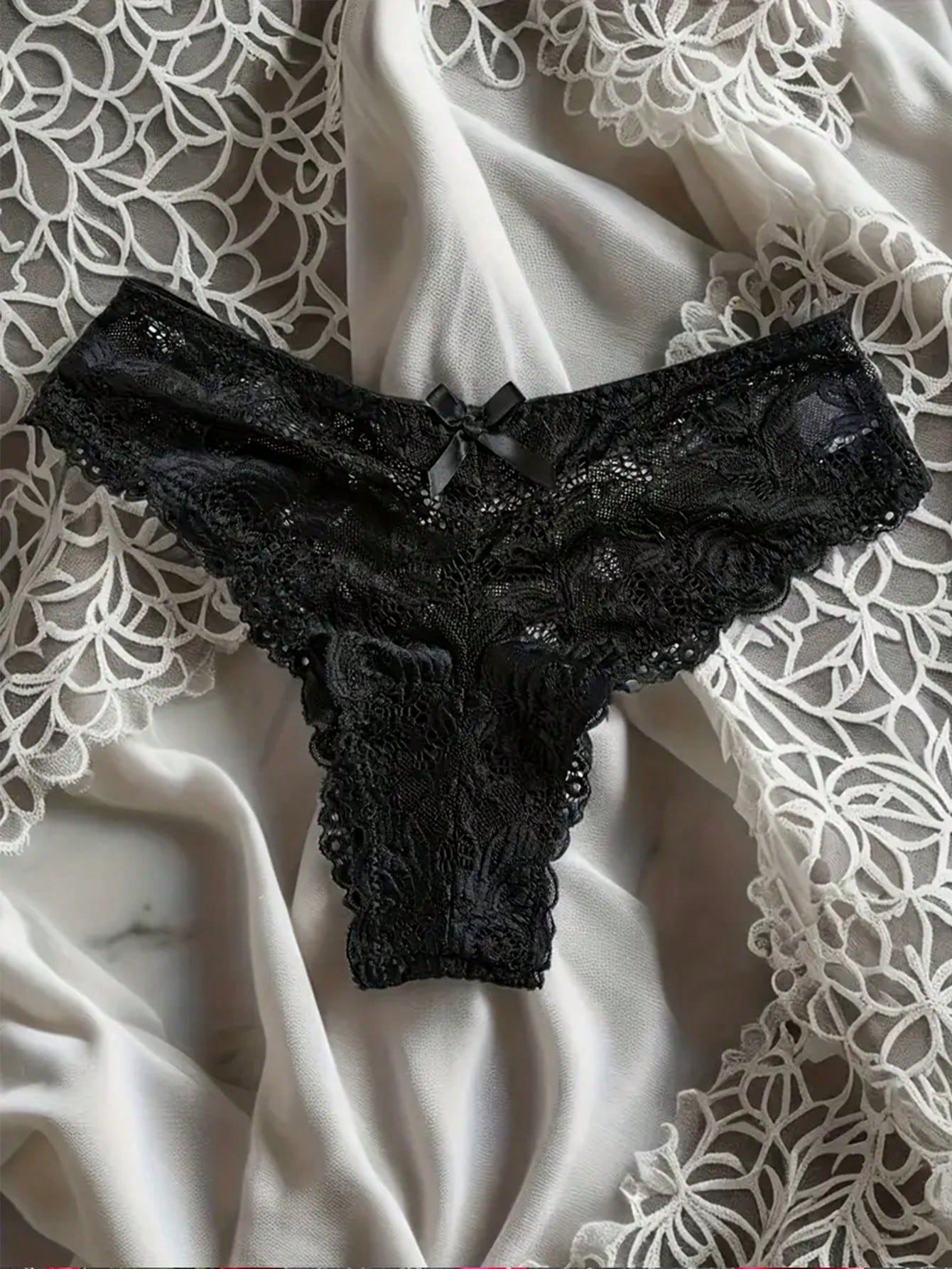 Conjunto de lencería negro, baby doll - imagen 3