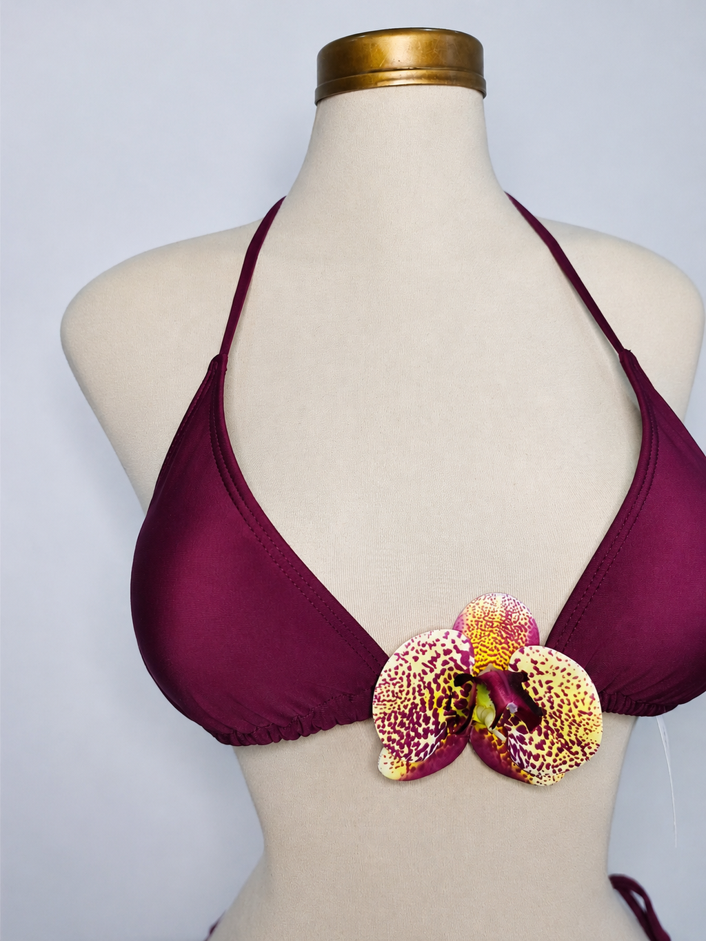 Conjunto de bikini con decoración floral, escote halter con laz - imagen 4