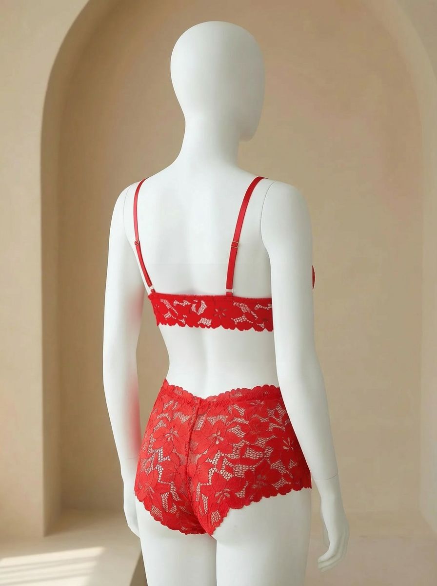 Conjunto de lencería con sujetador y calzones tipo short con lazo - imagen 2