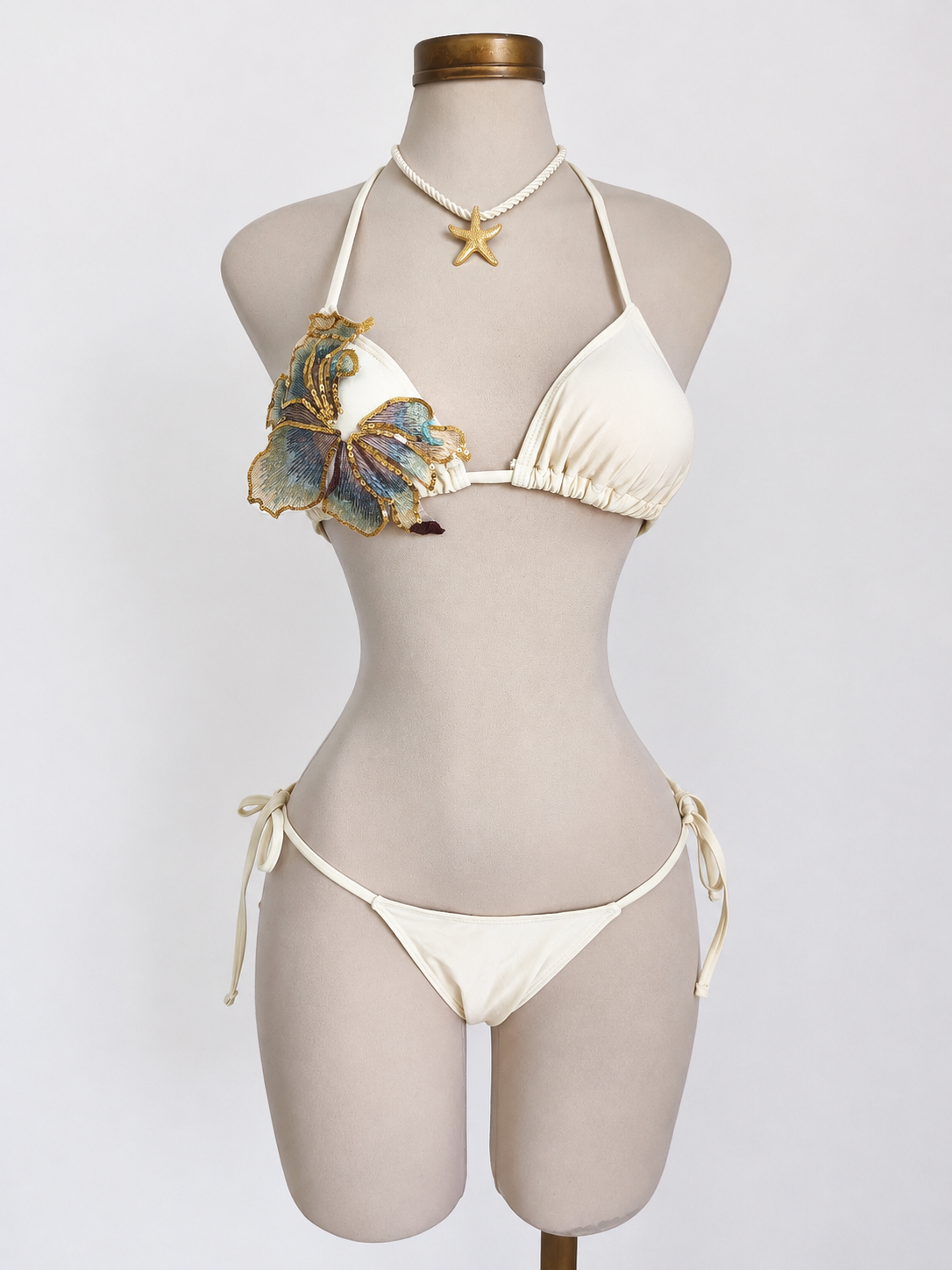 Conjunto de 3 piezas Bikini de color beige - imagen 3