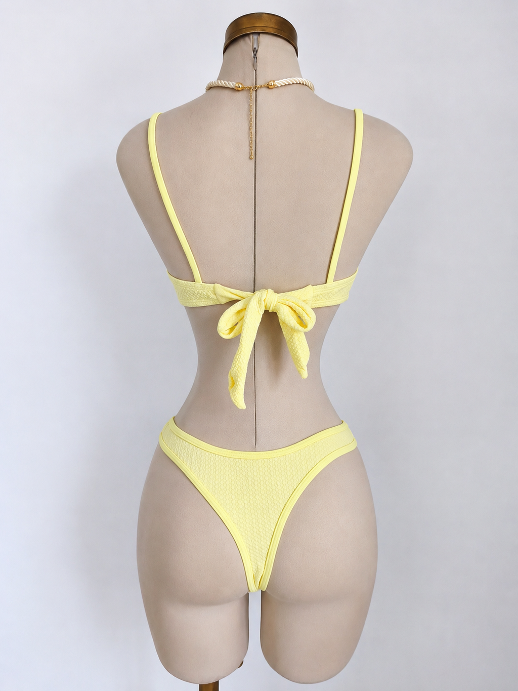 Conjunto de traje de baño liso - imagen 2