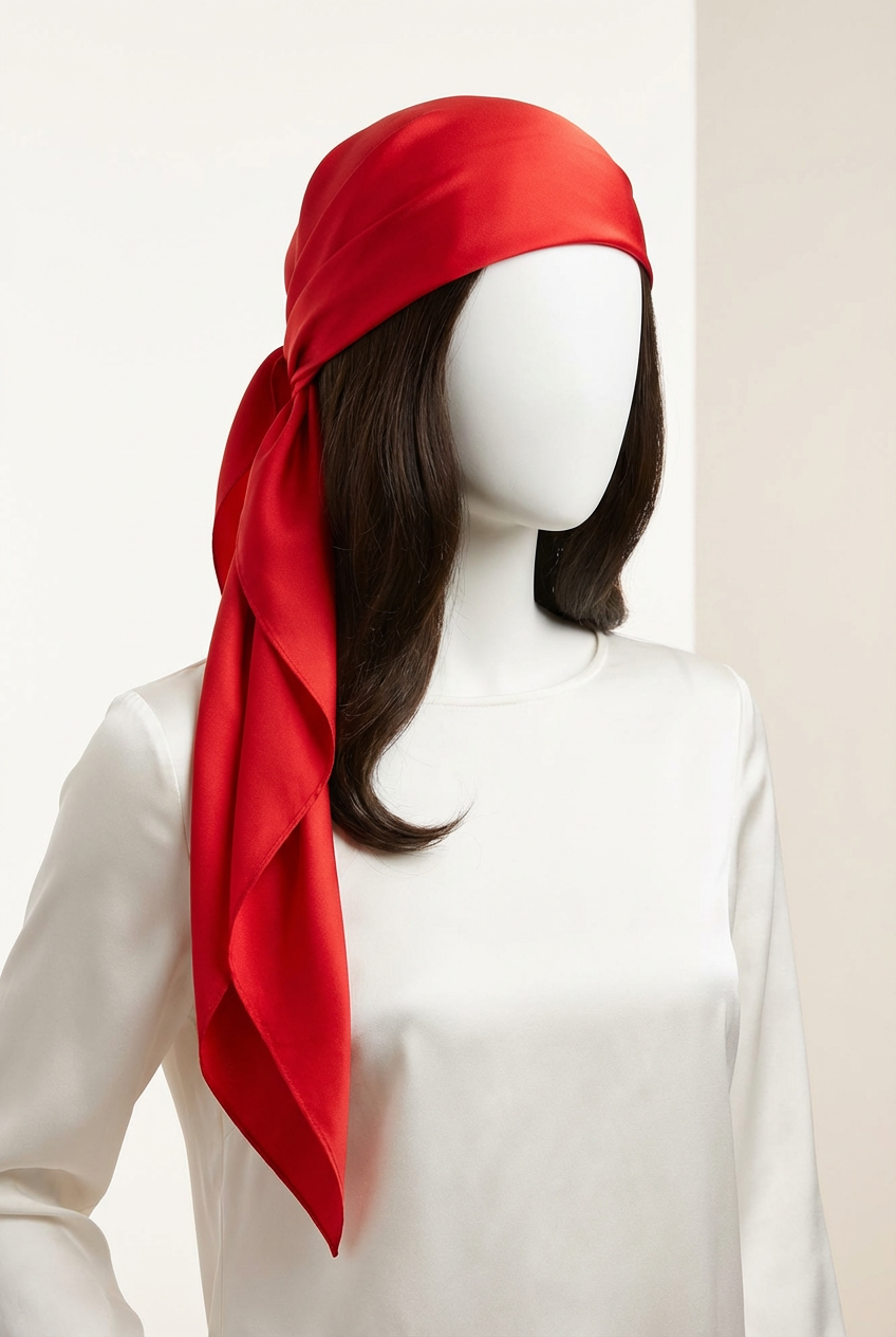 Pañuelo rojo liso, pañuelo versátil