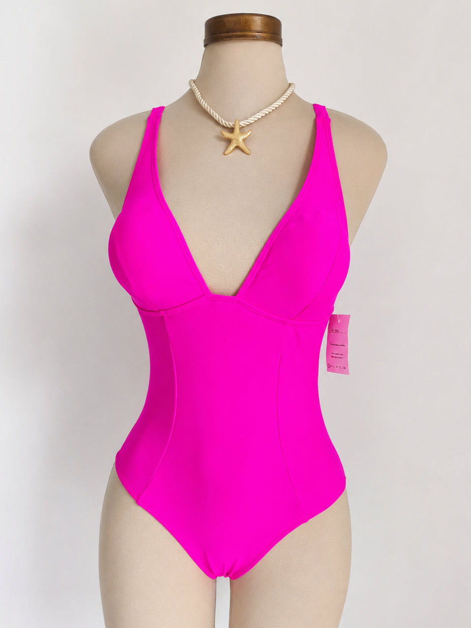 Traje de baño de 1 pieza, FUCSIA IMPERIO con ajuste en la espalda