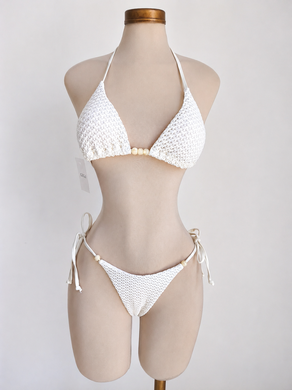 Conjunto de bikini PERLA DEL MAR con textura y cuentas