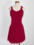 Camisón liso con parches de encaje