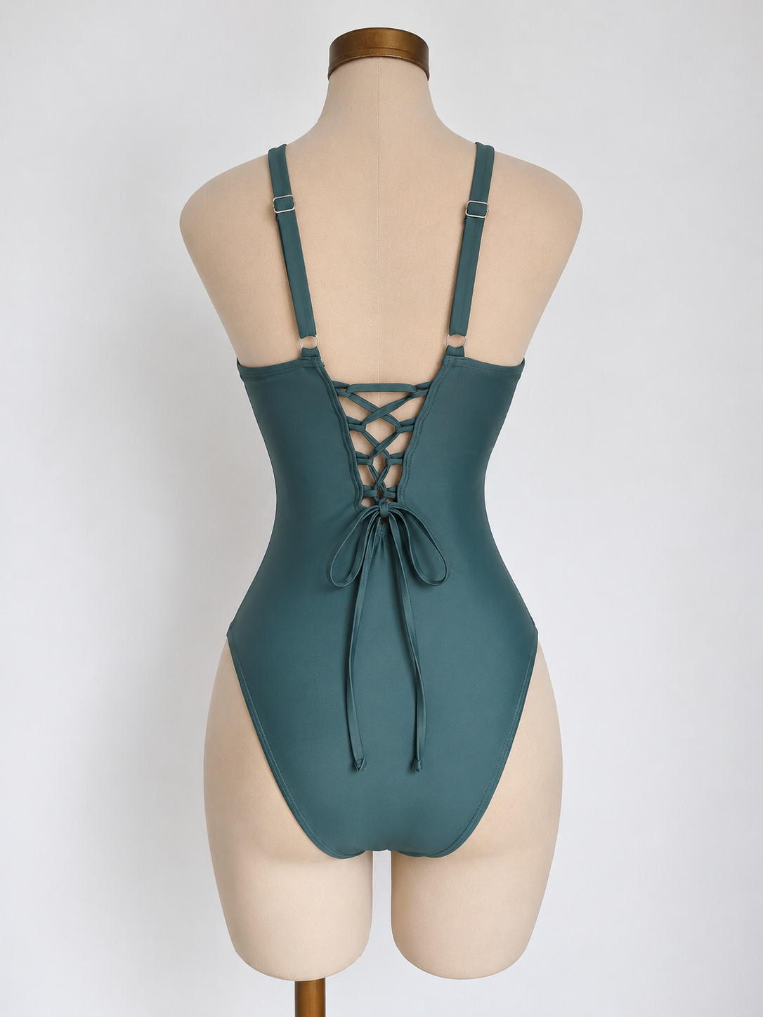 Traje de baño verde olivo con ajuste en la espalda - imagen 2