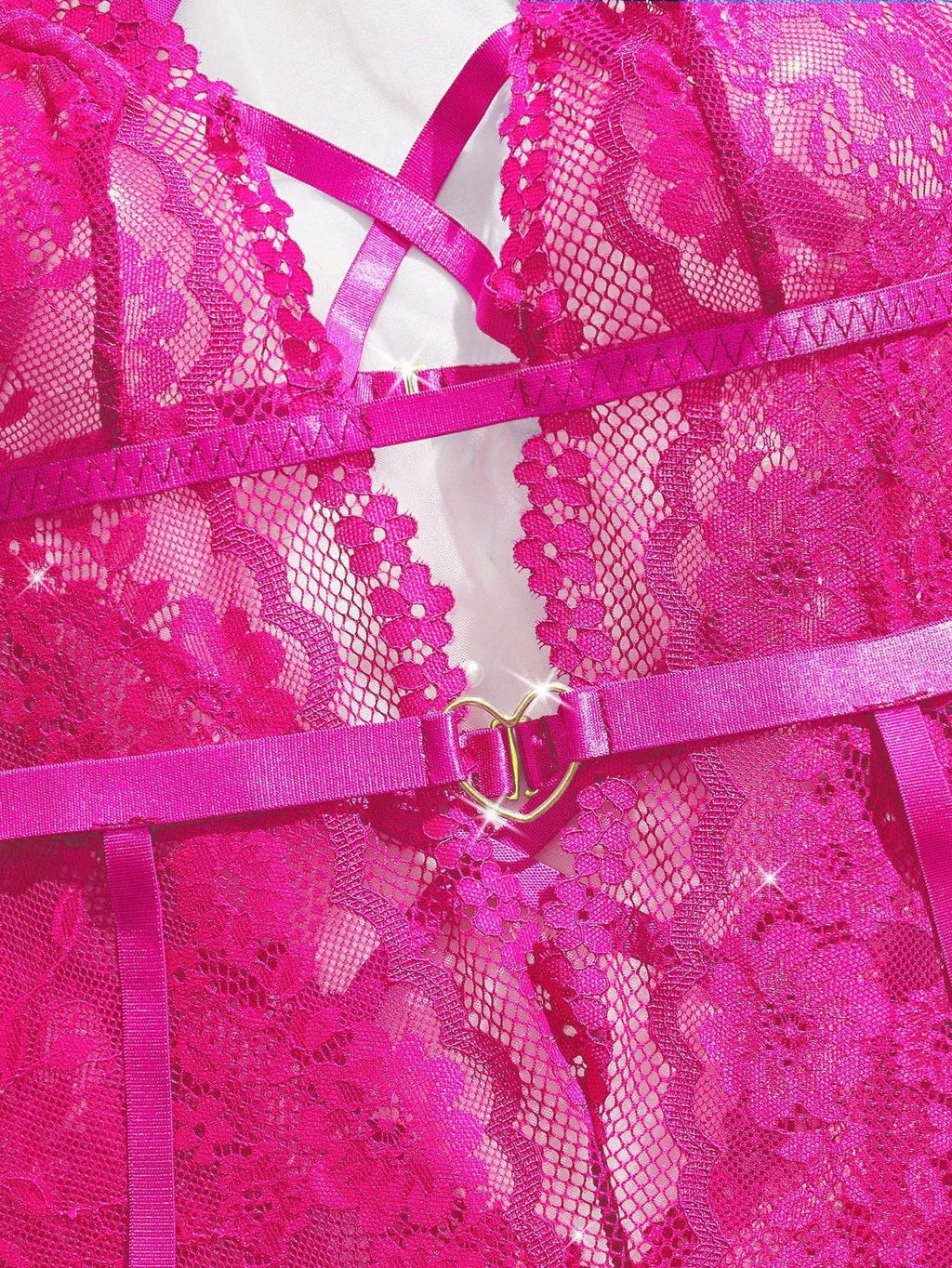 Conjunto de body de encaje y ligueros - imagen 5