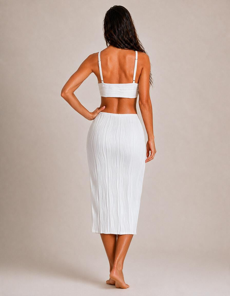 Vestido blanco para playa, con detalle de estrella