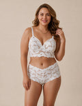 Conjunto de Lencería, cachetero y top, color blanco, Talla Grande