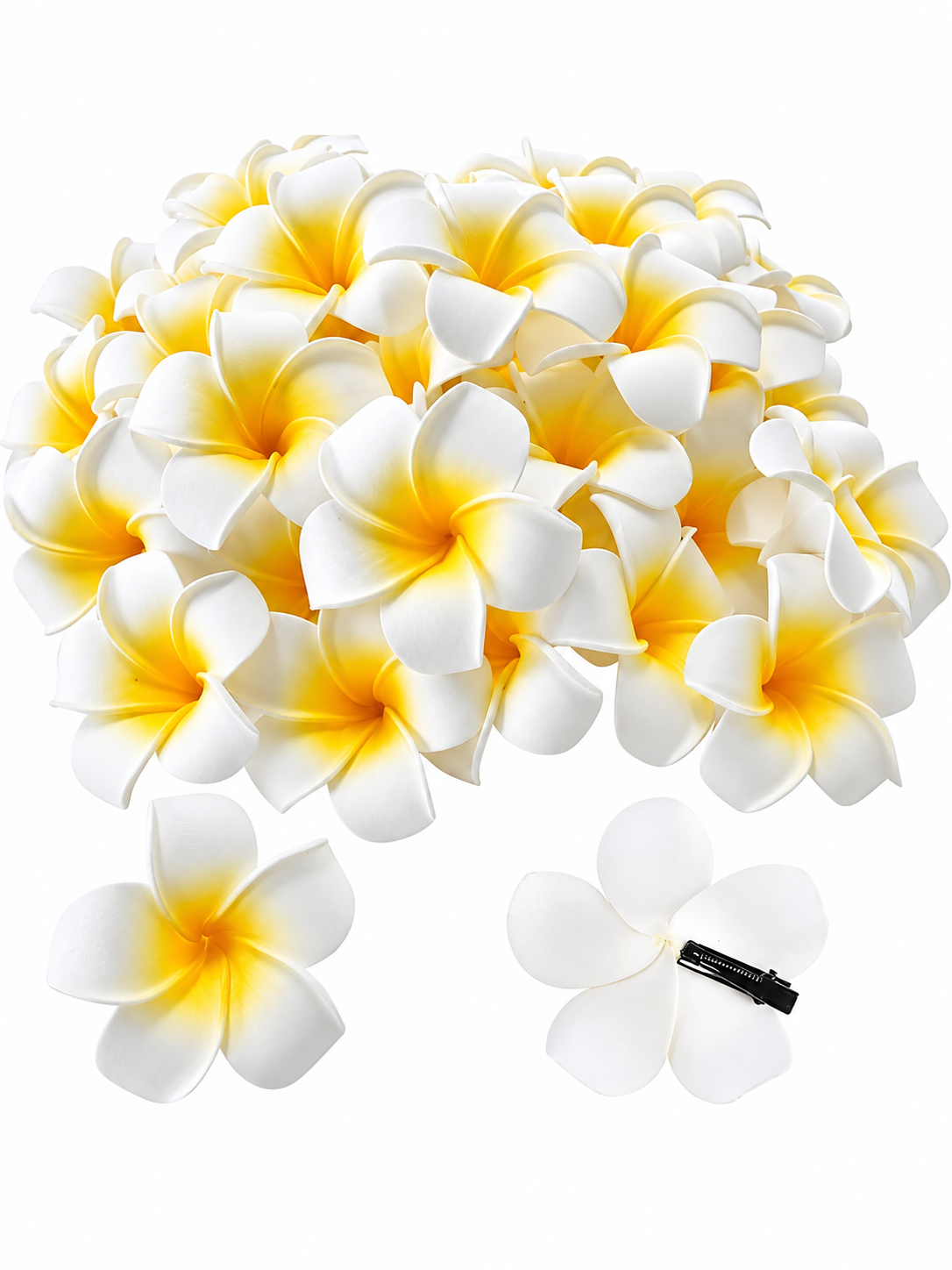 Clip para pelo con forma de flor artificial de Frangipani (Plumeria)