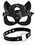 Set de máscara de gato y collar decorativo