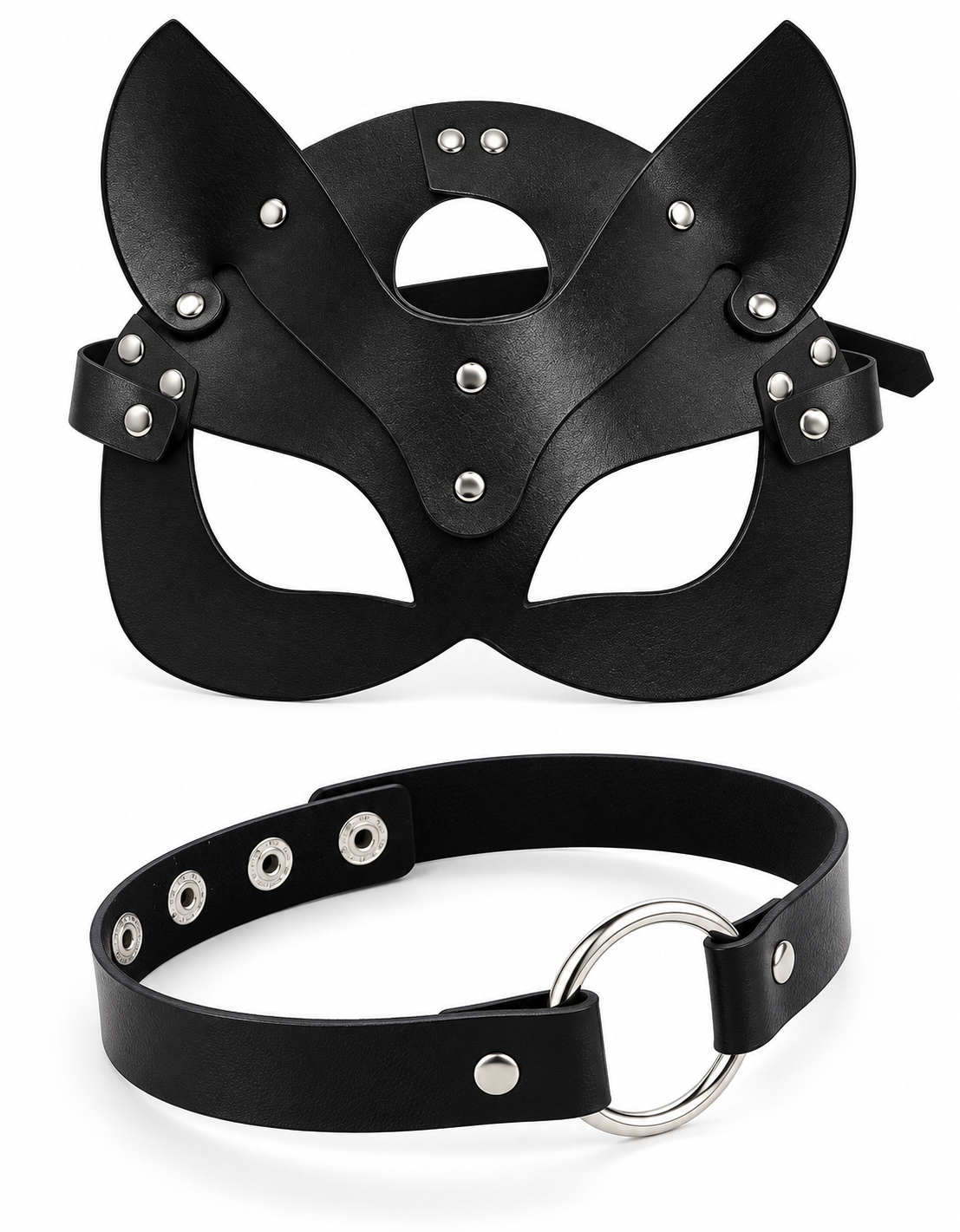 Set de máscara de gato y collar decorativo