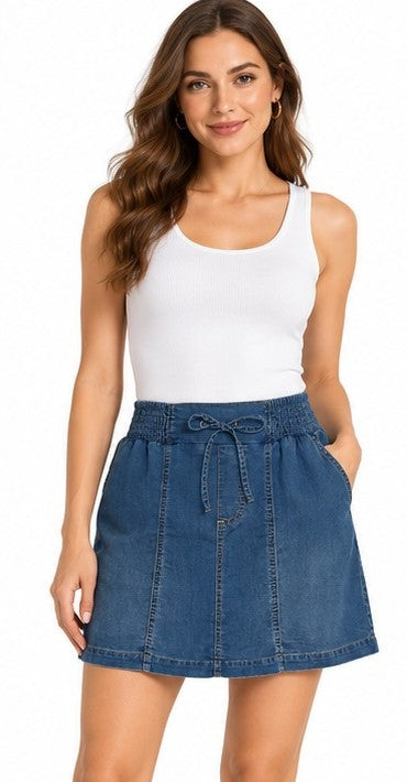 Falda pantalón de mezclilla · Azul