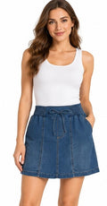 Falda pantalón de mezclilla · Azul