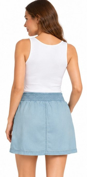 Falda pantalón de mezclilla · Celeste
