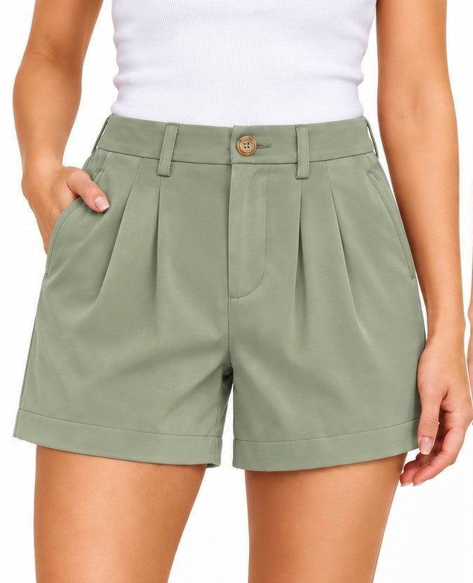 Shorts de satén · Pistacho