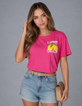 Camiseta fucsia de cuello redondo y manga corta, Limoncello
