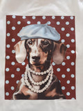 Camisetas entalladas Florence con estampado de boina y perro