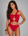 Traje de baño de 1 pieza rojo AURA ESCARLATA con varilla