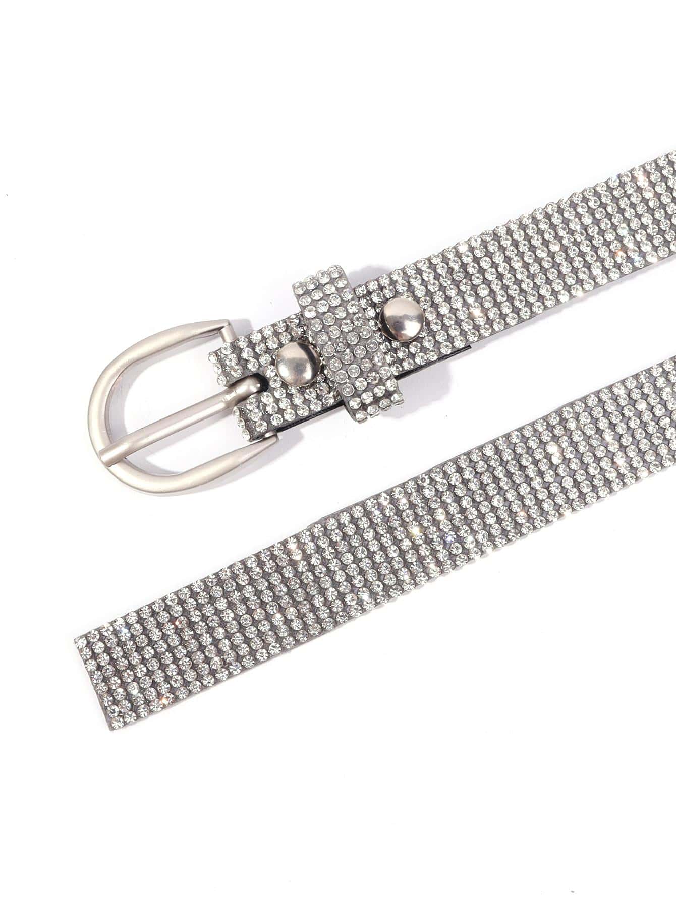 Cinturón con diseño de diamante de imitación - imagen 4