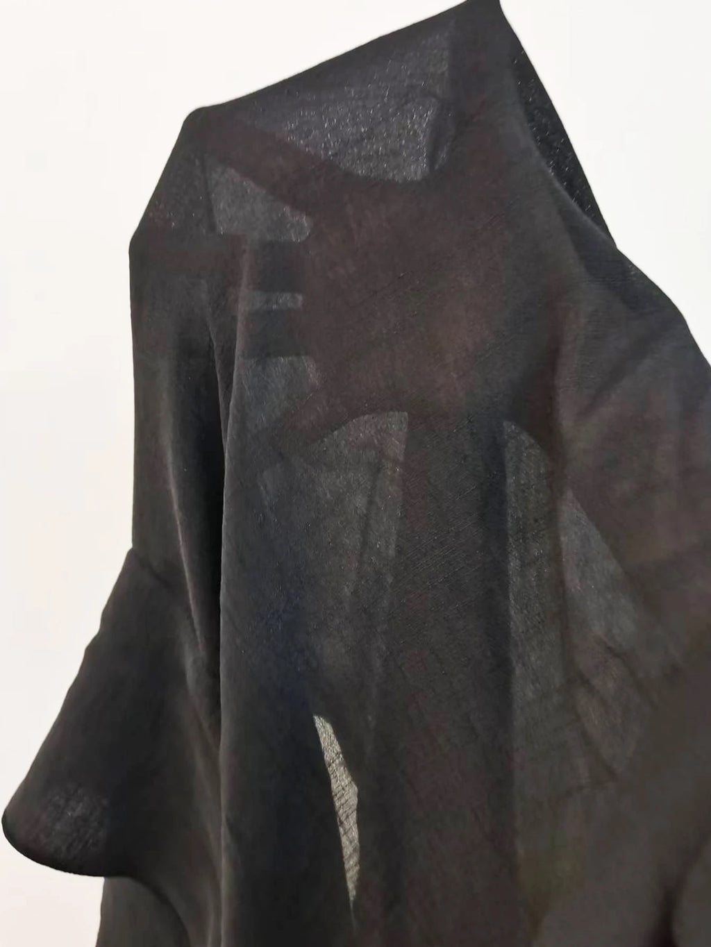 Kimono Playero Negro de Manga Larga